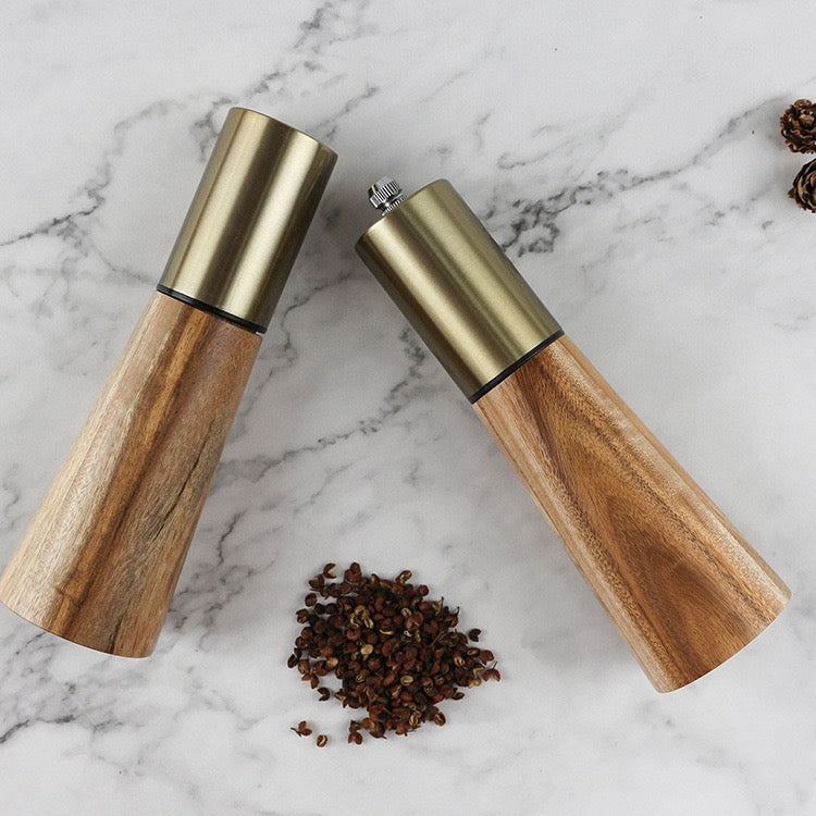 Acacia & Brass Spice Set