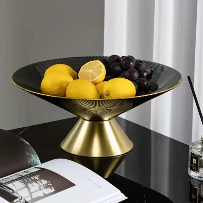 Gold & Black Designer Fruit Bowl