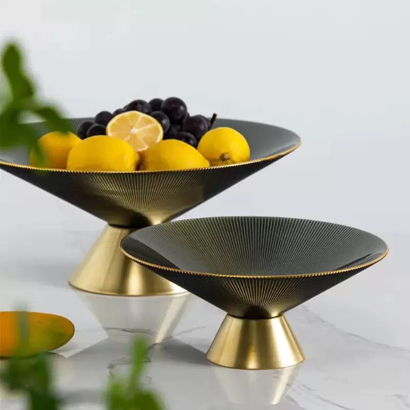 Gold & Black Designer Fruit Bowl