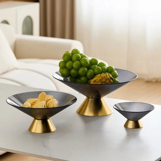 Gold & Black Designer Fruit Bowl