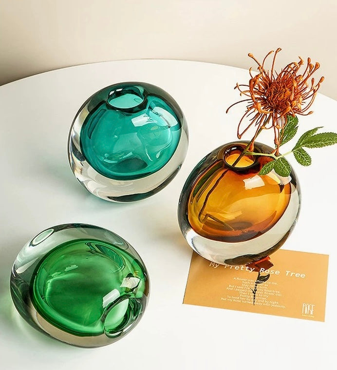 "Orbital Drop" Glass Vase