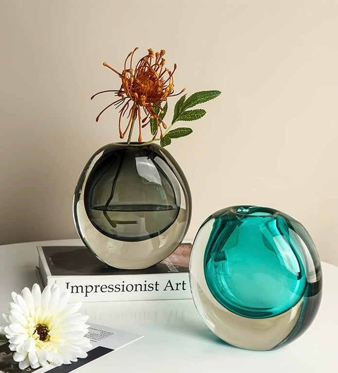 "Orbital Drop" Glass Vase